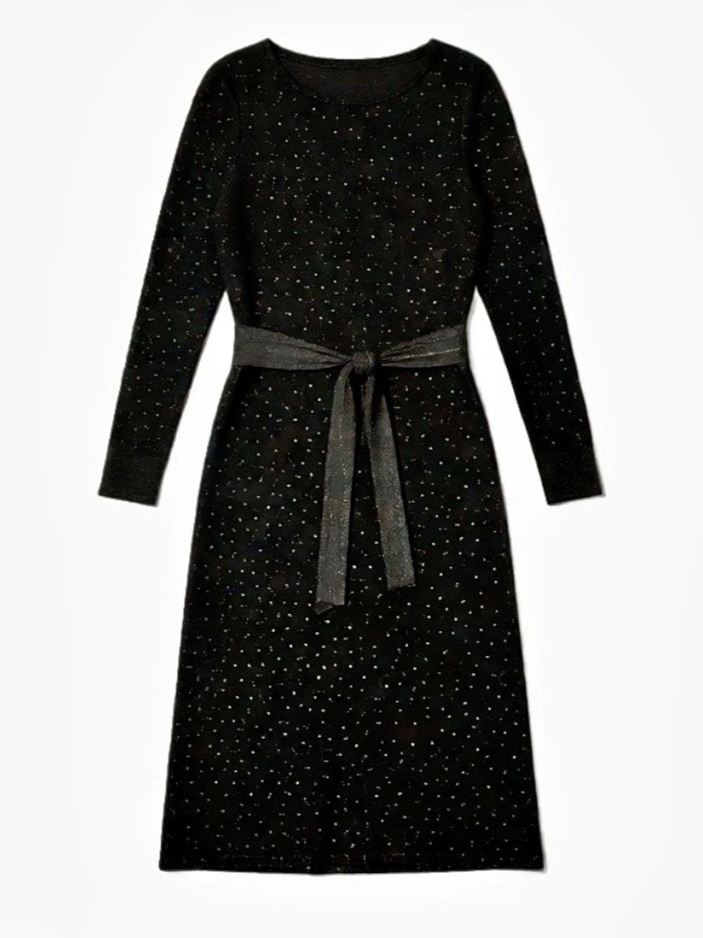Banana Republic Black Knit Long Sleeve Midi Dress Size XS Like New